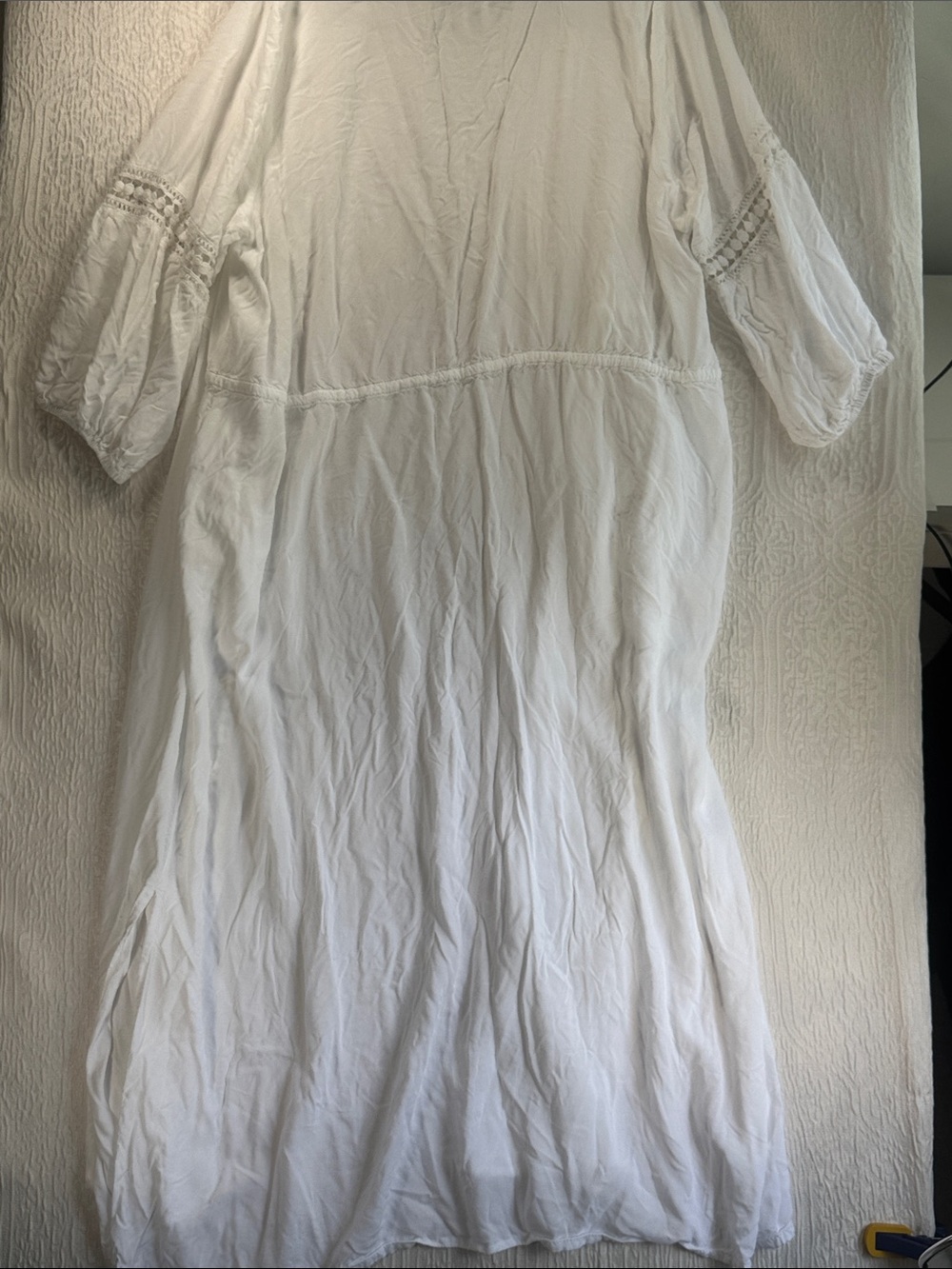 Tommy Bahama White Crochet-Trim Long Swim Coverup - Picture 4 of 4